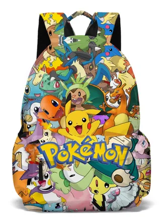 【School Season】Pokemon Pikachu Children Cartoon Backpack Student Class Schoolbag Suitable for 15 Inch Laptop Bag Travel Bag Leisure Bag 