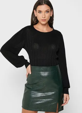Crew Neck Knitted Sweater 