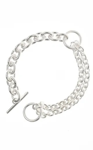 Women's Double Sterling Silver Thick Bracelet