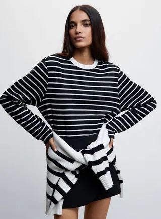 Striped Round Neck Sweatshirt 