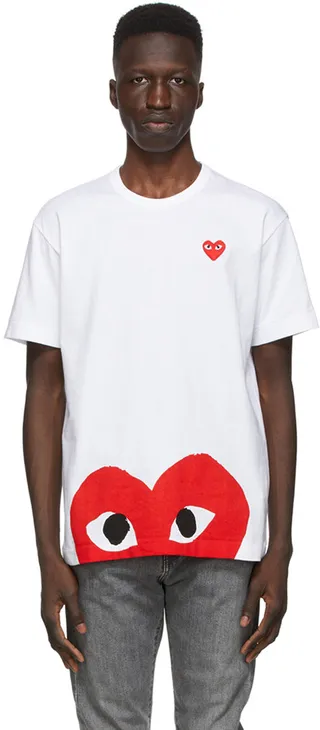 Comme des Garçons Play White Half Heart T-Shirt