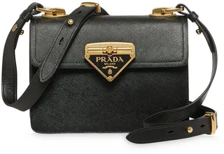 Logo-Plaque Leather Shoulder Bag