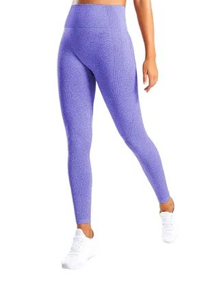 Seamless Jacquard Point High Waist Fitness Leggings Purple 
