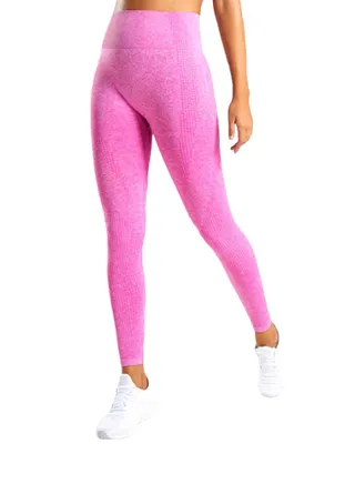 Seamless Jacquard Point High Waist Fitness Leggings Pink 