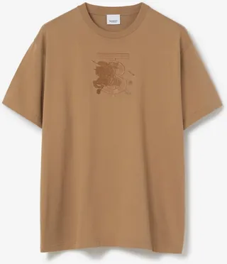 Burberry Embroidered Monogram EKD Cotton T-shirt Size: L