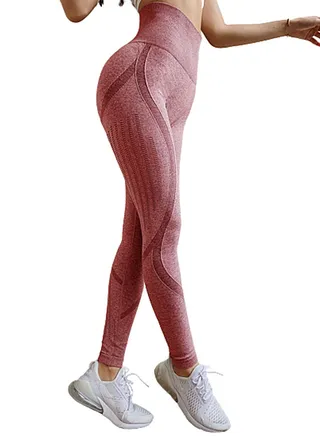 High Waist Printed Training Leggings Pink 
