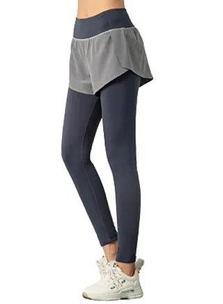 Contrast Band Sports Leggings Blue 