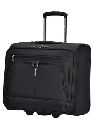 Premium Pilot Case Trolley 17 inch with Multi Compartments and RFID pockets V324A Black 