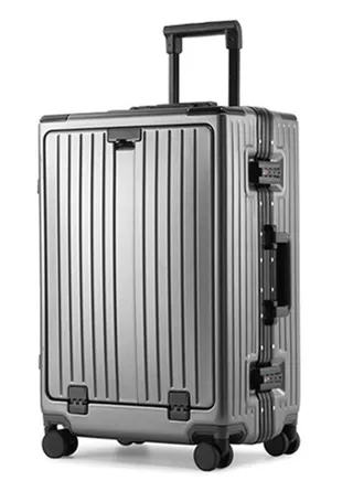 Premium Expandable Aluminum Frame ABS & PC Suitcase With USB charging port and C type ,24 Inch 
