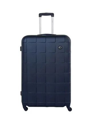Hard Case Travel Bags Large Checked Luggage Trolley ABS Lightweight Suitcase with 4 Spinner Wheels A207 Blue 