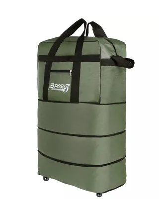 Travel Bag Luggage Trolley Bag Expandable Rolling Duffle Bag 3 Layers Space 5 Wheels Luggage Bag Foldable Suitcase For Multipurpose Use For Unisex 100HX50LX30W Green 