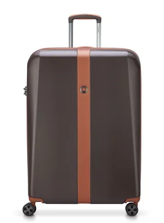 Delsey Promenade Hard 2.0 82cm Hardcase 4 Double Wheel Expandable Check In Luggage Trolley Chocolate 