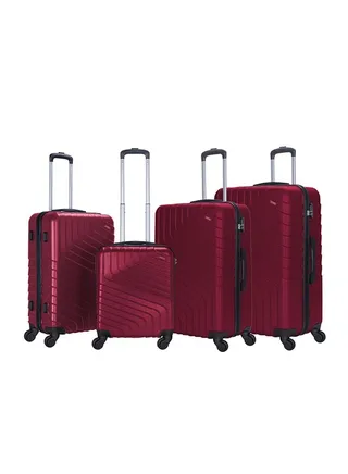 4 Pack Of Hardside Spinner Number Locked Luggage Trolley 