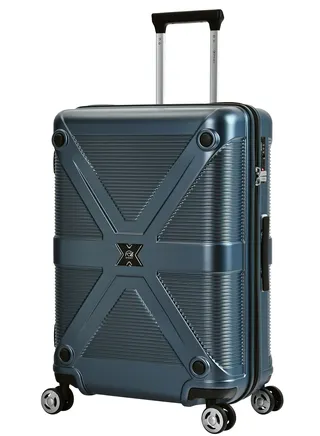 Hard Case Travel Bag Medium Luggage Trolley Polycarbonate Lightweight Suitcase 4 Quiet Double Spinner Wheels With Tsa Lock KJ97 Graphite 