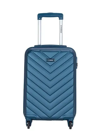 Single Hardside Spinner ABS Trolley Luggage With Number Lock Indigo Blue 20 Inches 