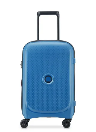 Delsey Belmont+ 55cm Hardcase 4 Double Wheel Expandable Cabin Luggage Trolley Blue 
