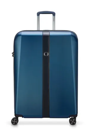 Delsey Promenade Hard 2.0 70cm Hardcase 4 Double Wheel Expandable Check In Luggage Trolley Blue 