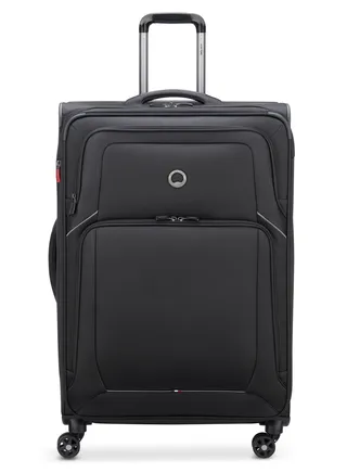 Delsey Optimax Lite 78.5cm Softcase 4 Double Wheel Expandable Check-In Luggage Trolley Black 