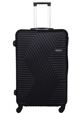 TravelWay Lightweight Carry On Luggage Travel Trolley - Hardshell Hand Carry Spinner Luggage for Travel | ABS Luggage with 4 Spinner Wheels (Shine Black, 20 Inches (51 cm)) 