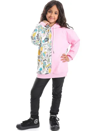Multicolour Long Sleeved Hooded Neck Hoodie_Rose 