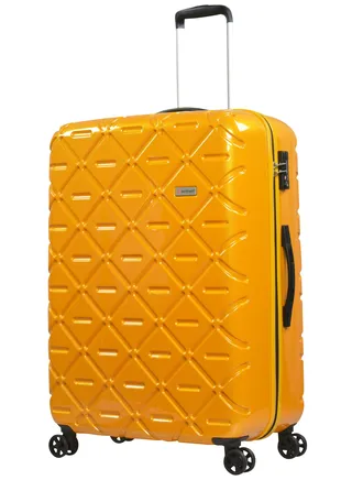Wheeled Unisex Hard Shell Luggage Trolley Makrolon Lightweight 4 Quiet Double Spinner Wheel Suitcase with TSA lock KG18 Sunset Yellow Sunset Yellow 