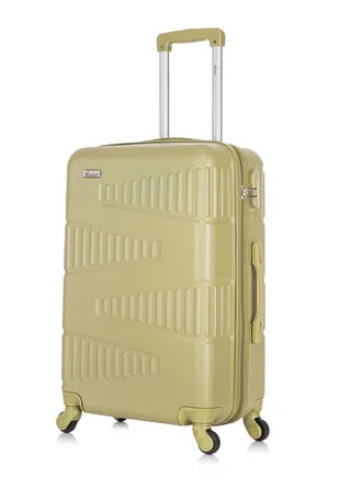 Hard Case Travel Bag Luggage Trolley For Unisex ABS Lightweight Suitcase with 4 Spinner Wheels KH1075 Tea Green 