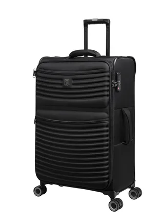 it luggage UPPER LITE Precursor, Unisex Polyester Material Soft Case Luggage, 8x360 degree Spinner Wheels, Expandable Trolley Bag, Telescopic Handle, TSA lock, 12-2883B08, Size Medium, Color Black 