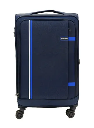 GIORDANO Jodo Series Check-In Large Suitcase Navy Blue, Soft Nylon Lightweight Durable Expandable 4 Wheels Luggage Trolley Bag 28" With Secure TSA Combination Lock. 