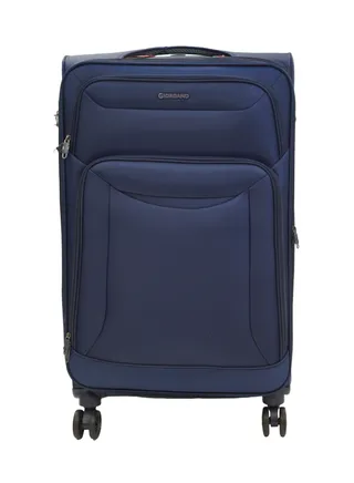 GIORDANO Casablanca Series Check-In Large Suitcase Navy Blue, Soft Nylon Lightweight Durable Expandable 4 Wheels Luggage Trolley Bag 28" With Secure 3 Digit Number Lock. 