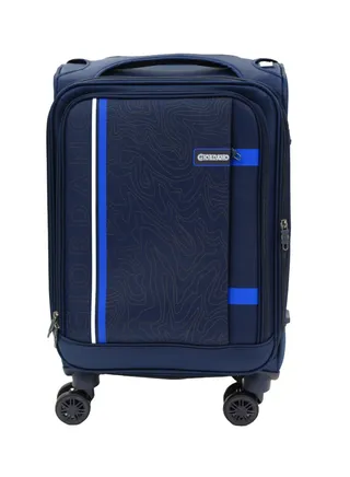 GIORDANO Jodo Series Carry-on Small Cabin Suitcase Navy Blue, Soft Nylon Lightweight Durable Expandable 4 Wheels Luggage Trolley Bag 20" With Secure TSA Combination Lock. 