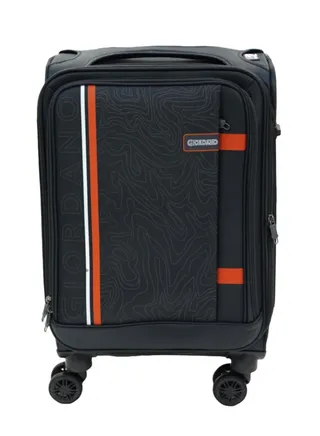 GIORDANO Jodo Series Carry-on Small Cabin Suitcase Grey, Soft Nylon Lightweight Durable Expandable 4 Wheels Luggage Trolley Bag 20" With Secure TSA Combination Lock. 