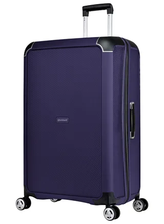 Champion Hard Case Travel Bag Luggage Trolley Polypropylene Lightweight 4 Quiet Double Spinner Wheels Suitcase With TSA Lock B0002 Purple 
