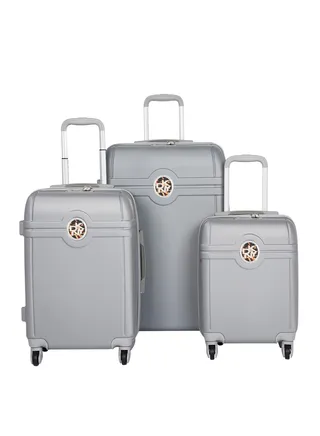 Dkny Charm Hardside Luggage on Wheels for Unisex | Ultra Lightweight ABS on with Spinner Wheels 4 Color Dark Silver 