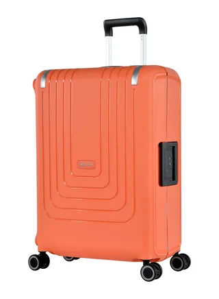 Vertica Hard Case Travel Bag Luggage Trolley Polypropylene Lightweight Suitcase 4 Quiet Double Spinner Wheels With Tsa Lock B0006 Orange 