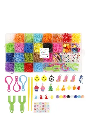 6800 Loom Bands Kit For Girls Art Crafts Bracelet Making Set With Hooks Charms 
