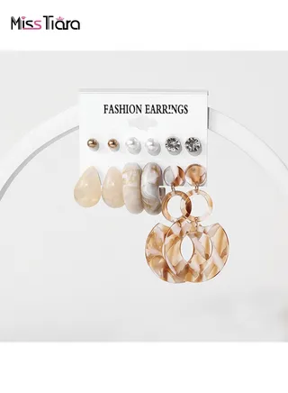 S925 silver needles earrings suitable for summer beach super hot collection acrylic handmade trendy candy color earrings set for girls and ladies 