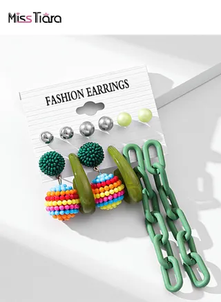 S925 silver needles earrings suitable for summer beach super hot collection acrylic handmade trendy candy color earrings set for girls and ladies 