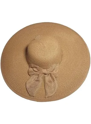 Women's Beach Hat - Brim Straw Summer Sunshade Cap. Perfect for Travel, Foldable, and UV Protection,Coffee Brown, Size L 48-49cm, 100% Paper Straw 