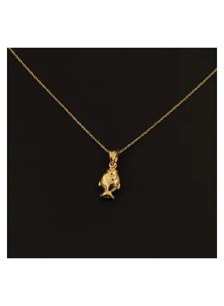 Real Gold Fish Necklace 