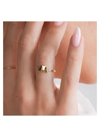 Real Gold Plain Butterfly Ring 