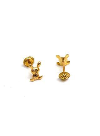 Real Gold Bunny Earring 