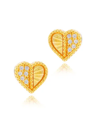 22kt Gold Heart Earrings for Everyday Romance 