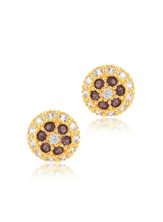 22kt Gold Earrings adorned with Exquisite Round Gemstones… 