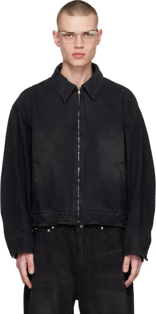 We11done Black Washed Work Denim Jacket