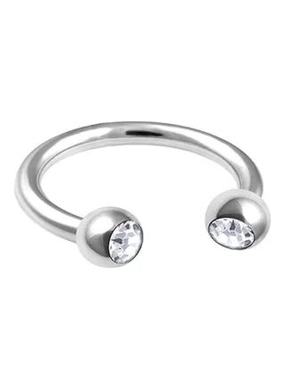 Stone Studded Circular Barbell Nose Ring 