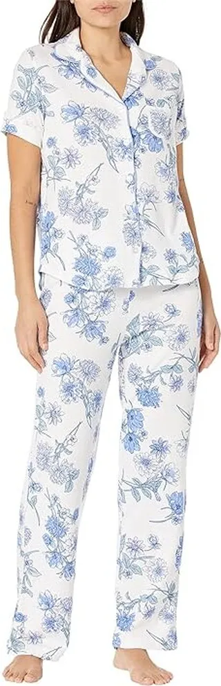 Karen Neuburger Spring Dreamer Girlfriend Short Sleeve Long PJ Set (Dreamer Floral) Women's Pajama Sets