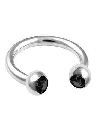 Stone Studded Circular Barbell Nose Ring 