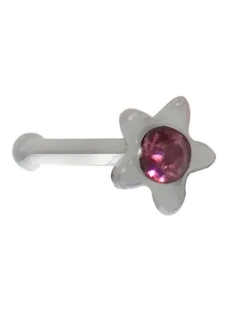 Stone Studded Star Shaped Nose Ring 
