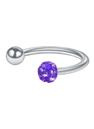 Stone Studded Circular Barbell Design Nose Ring 