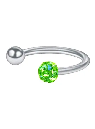 Stone Studded Circular Barbell Nose Ring 